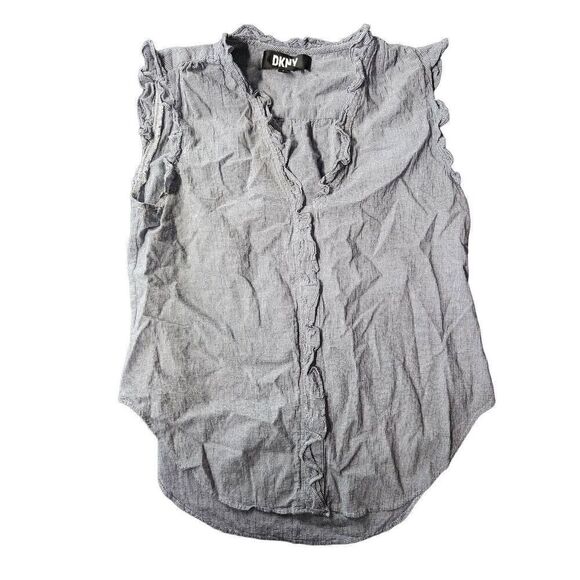 DKNY Small Plad Print Sleeveless Blouse Women Small - Picture 1 of 4